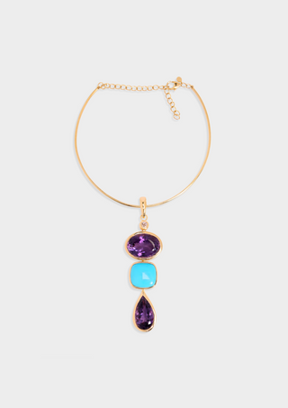 Amethyst and Turquoise Pendant