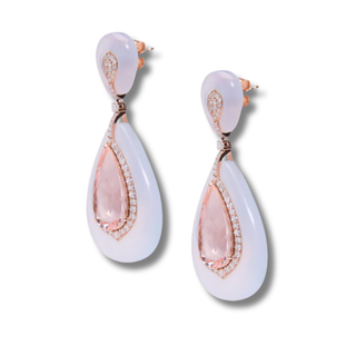 Moonshine Morganite Ear Pendants