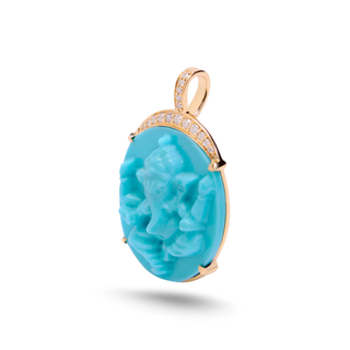 Natural Turquoise Ganesha Pendant